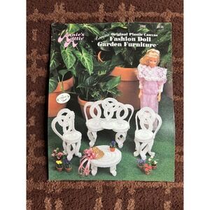 Annies Attic Plastic Canvas Fashion Doll Garden‎ Furniture Pattern 245K Vintage